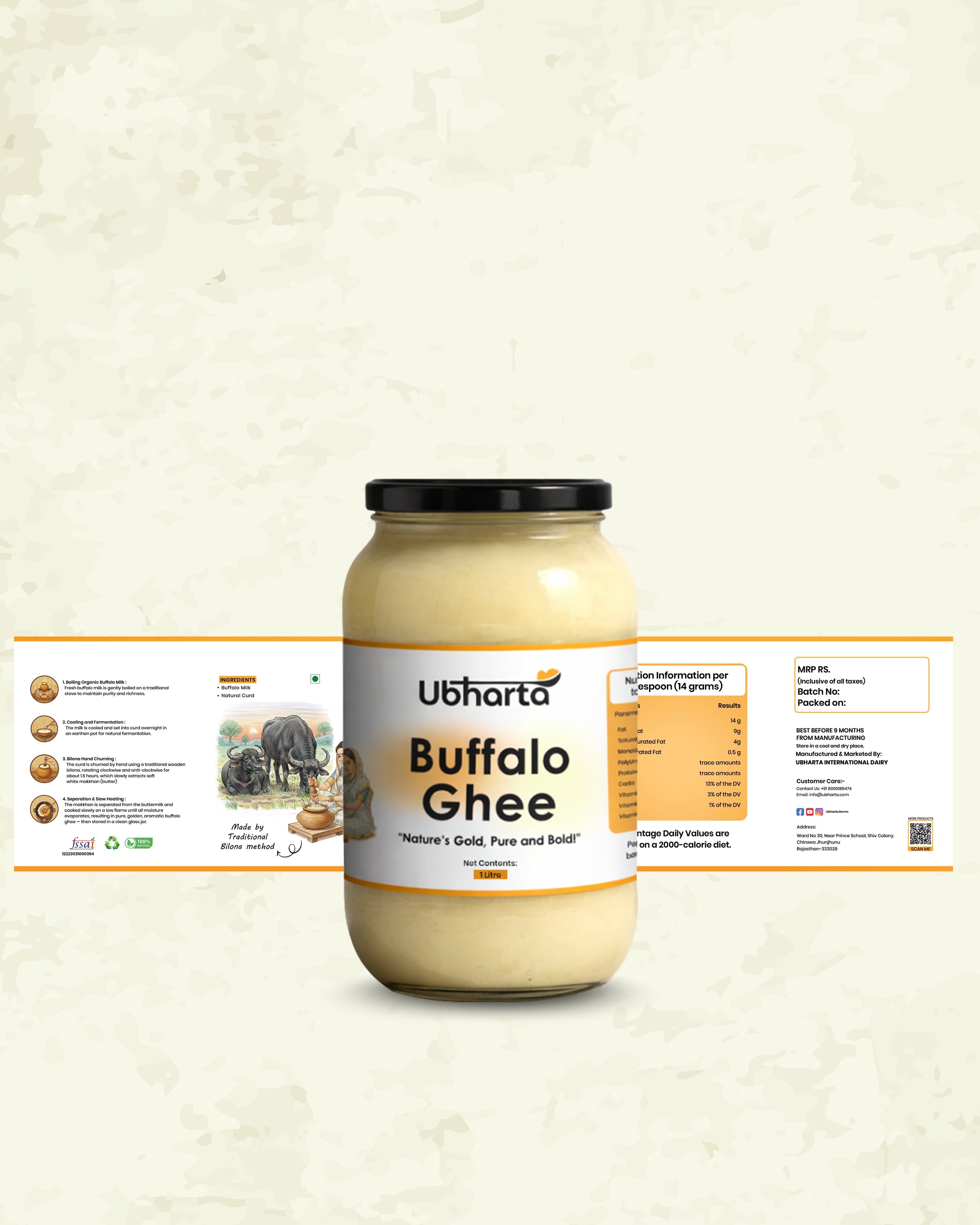 Image of A2 Desi Buffalo Bilona Ghee 1 liter