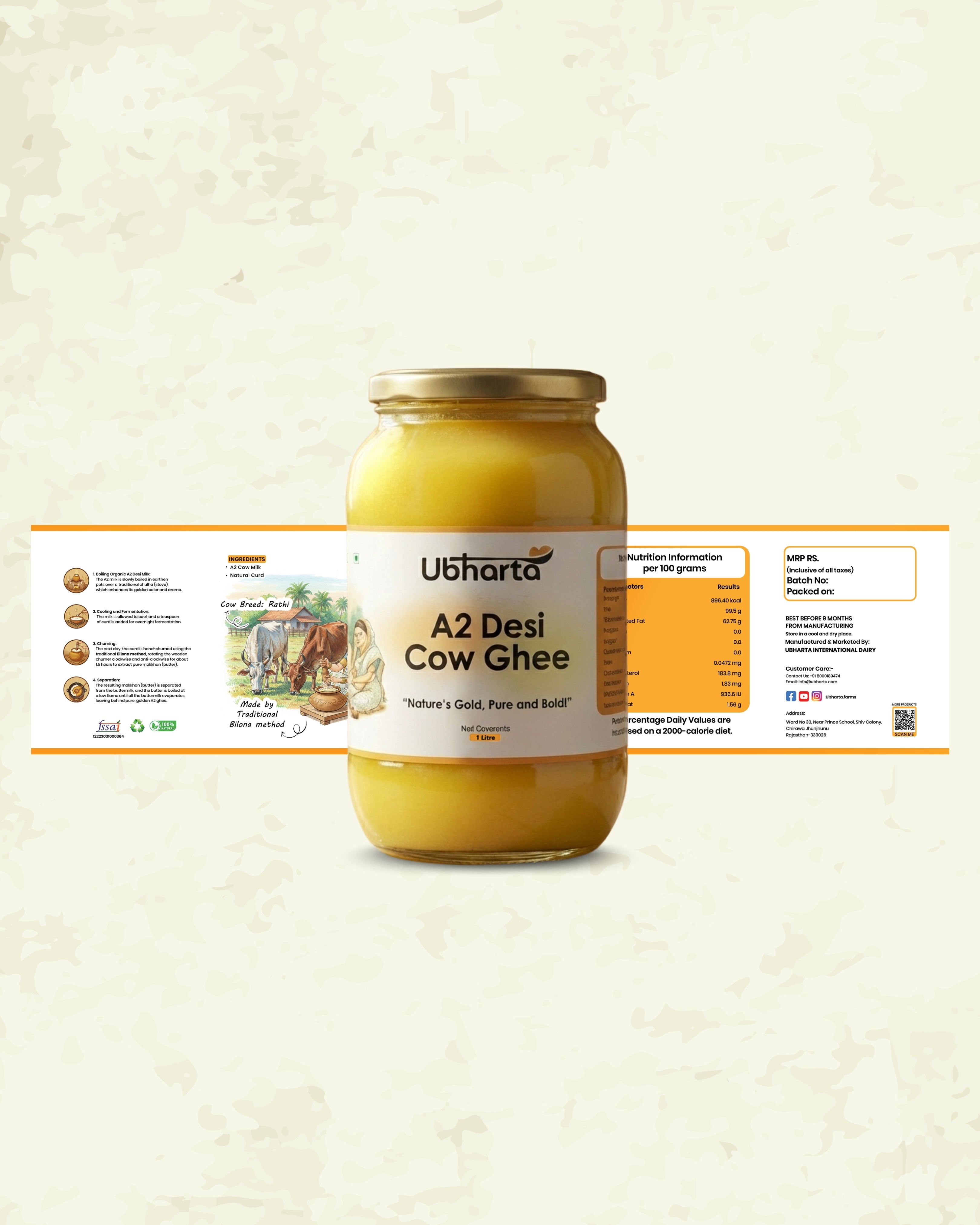 Image of A2 Desi Cow Bilona Ghee 1 Liter