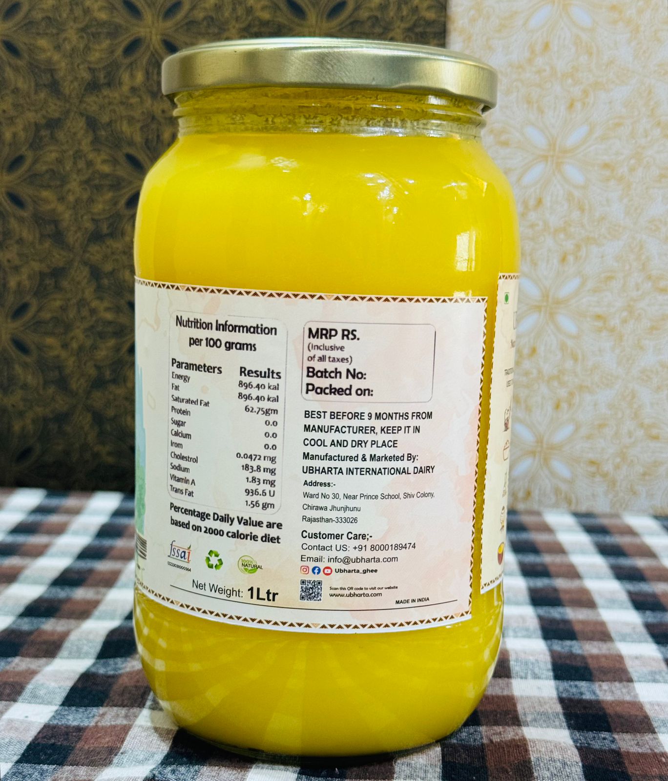 A2 Desi Cow Bilona Ghee 1 Liter